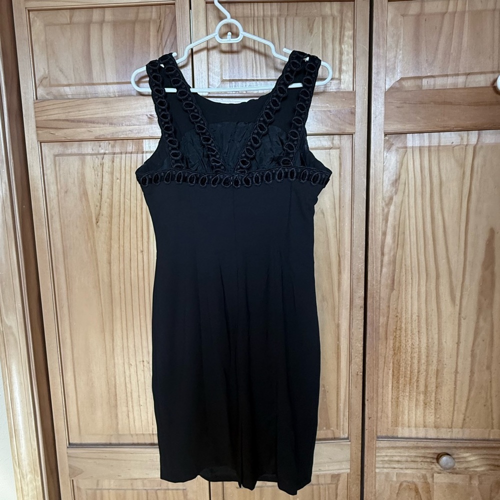 Elegant Pat Argenti Cocktail or Party Sleeveless Black Mini Dress‎ Sz 6 Like New
